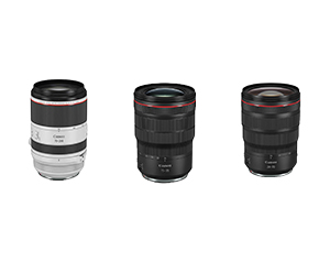Canon RF 15‑35mm, RF 24‑70mm, and RF 70‑200mm